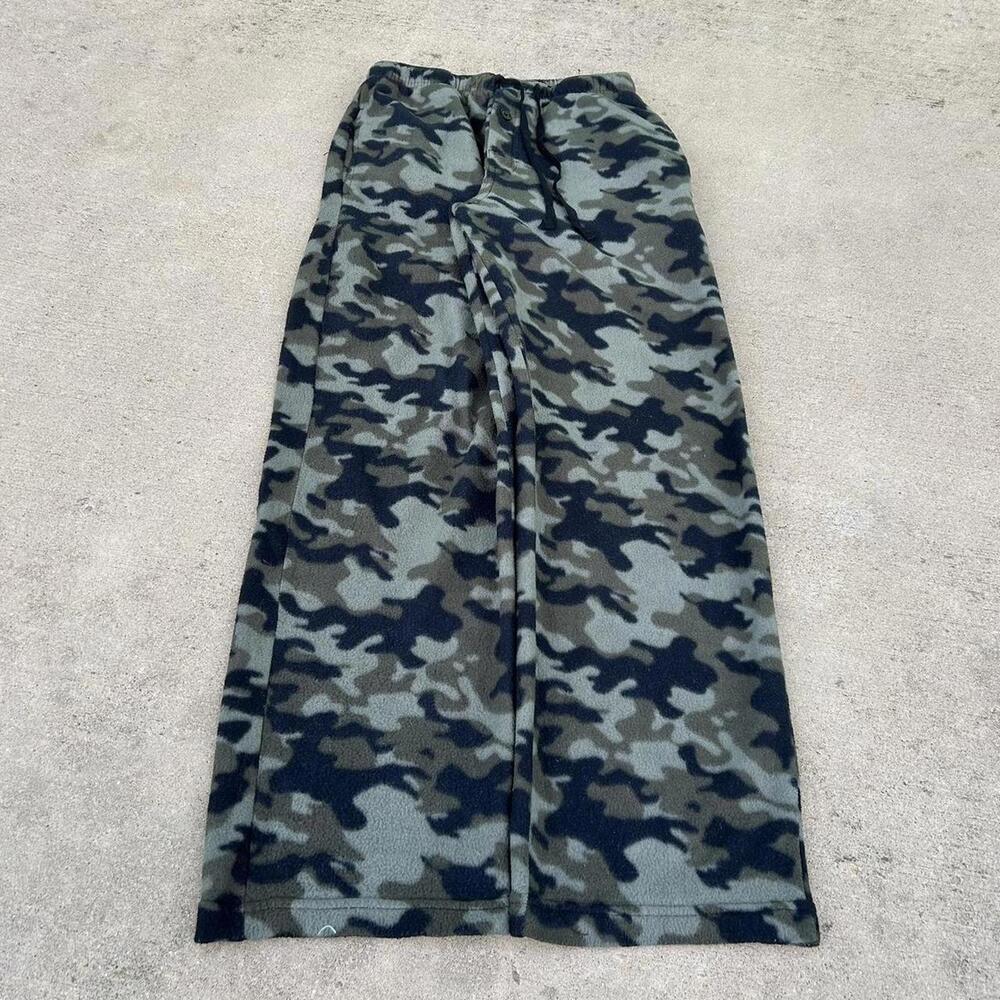 Vintage Baggy Camo Fleece Loose Fit Cozy Sweatpants Small